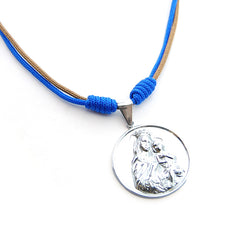 VIRGIN OF CARMEN - customizable silver medallion necklace 34mm
