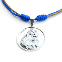 VIRGIN OF CARMEN - customizable silver medallion necklace 34mm