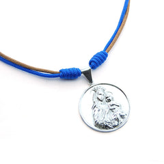 VIRGIN OF CARMEN - customizable silver medallion necklace 34mm