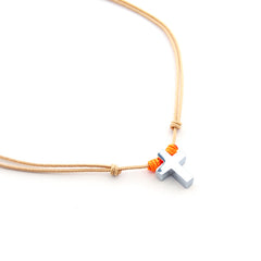 ITA VERANO - collar personalizable cruz plata 11x14mm