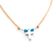 ITA VERANO - collar personalizable cruz plata 11x14mm