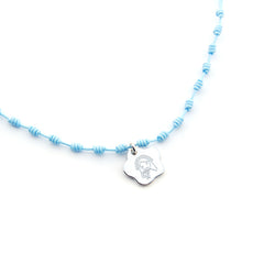 CIELITO FLOR - customizable necklace silver medal 19mm