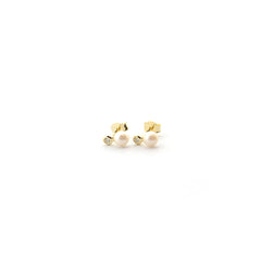 YOU AND ME - pearl and zirconia earrings 6x9mm