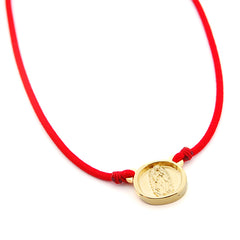 VIRGEN GUADALUPE DOR - collar elástico medalla dorada 20x18mm