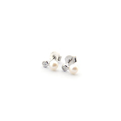 YOU AND ME - pearl and zirconia earrings 6x9mm