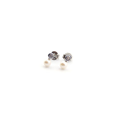 YOU AND ME - pearl and zirconia earrings 6x9mm