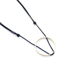 GRETA - silver necklace hoop 40mm