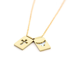 ESPÍRITU SANTO - collar medallas doradas 9x14mm