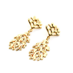 CORAL - pendientes acero dorado 20x60mm