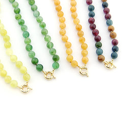 ZOE DOR MINI - collar piedras mini acero dorado