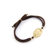 VIRGEN MILAGROSA - pulsera medalla dorada con elástico 20mm
