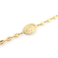 VIRGEN MILAGROSA DOR - pulsera calabrote medalla dorada 20mm