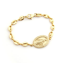 VIRGEN MILAGROSA DOR - pulsera calabrote medalla dorada 20mm