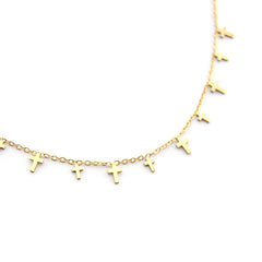 CROSSES - mini golden crosses necklace 