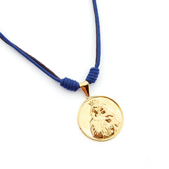 VIRGIN OF CARMEN - customizable silver medallion necklace 34mm