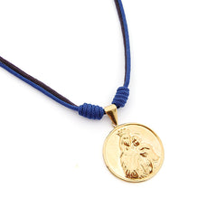 VIRGIN OF CARMEN - customizable silver medallion necklace 34mm