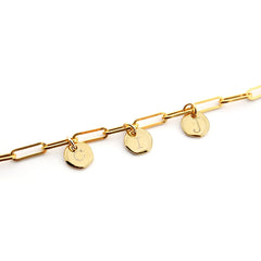 DINA - pulsera personalizable con medallas doradas 10mm