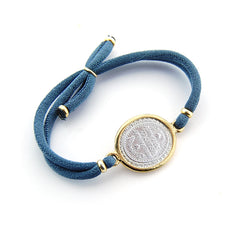 VIRGEN DE GUADALUPE RIBETE DORADO- pulsera medalla 20x25mm