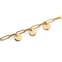 DINA - pulsera personalizable con medallas doradas 10mm