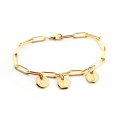 DINA - pulsera personalizable con medallas doradas 10mm