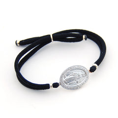 VIRGEN MILAGROSA - pulsera medalla plata con elástico 20mm