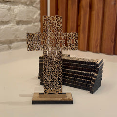 Cruz Padre Nuestro de madera - Sobremesa
