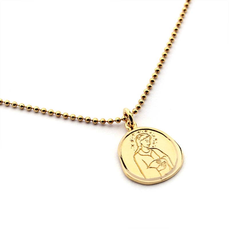 VIRGEN DULCE ESPERA - collar medalla dorada 17mm