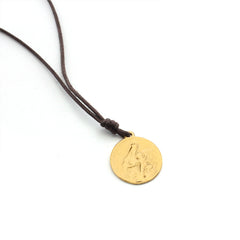 Escapulario MISERICORDIA - collar medalla dorada 18mm con cordón