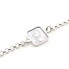 Escapulario CAMINO - pulsera medalla plata 13mm con cadena