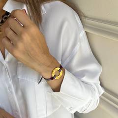 ORQUIDEA DOR BICOLOR  - pulsera personalizable donut dorado 27mm