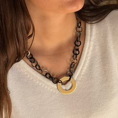 SABRINA - collar personalizable donut dorado 40mm