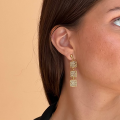 ISABELLA - pendientes dorados 10x50mm