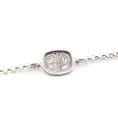 Escapulario VIRGEN MÍA - pulsera medalla personalizable de plata 13mm con cadena