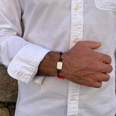 DETENTE - pulsera personalizable plata cordón