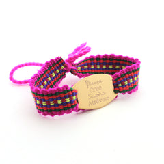 GERA DOR FLÚOR - pulsera personalizable medalla dorada 33x17mm