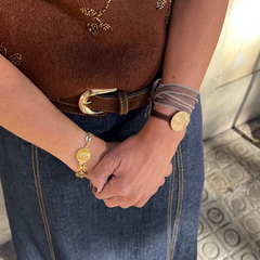 BORA - pulsera medalla dorada 25mm