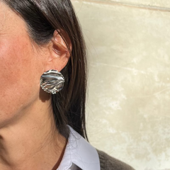 MARGA - pendientes plata redondos 28x40mm