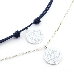 Scapular MARIA REINA - 21mm silver medal necklace with chain