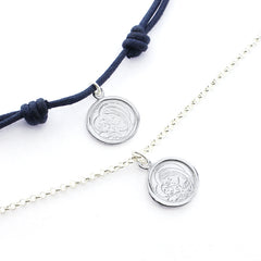 DULCE MARÍA Scapular - 16mm silver medal necklace with chain