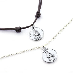 CARMELO scapular - customizable 18mm silver medal necklace with cord