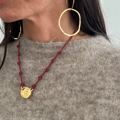 VIRGEN GUADALUPE DOR - collar medalla dorada 20x18mm con nuditos