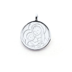 Scapular HUG - 20 mm silver medal necklace with chain