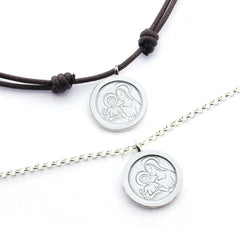 ORA PRO NOBIS Scapular - 20mm silver medal necklace with cord