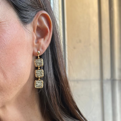 ISABELLA - pendientes dorados 10x50mm