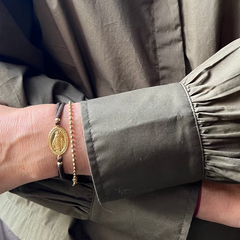 VIRGEN MILAGROSA - pulsera medalla dorada con elástico 20mm