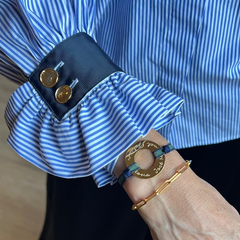 BELI BICO DOR - pulsera bicolor personalizable donut dorado 30mm