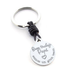 DAD'S KEYS - customizable keychain silver medal 18x33mm