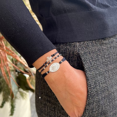 VIRGEN MILAGROSA - pulsera medalla plata con elástico 20mm