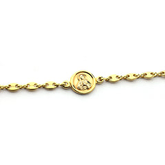 Escapulario CARMELO CALA - pulsera medalla dorada 14 mm cadena calabrote