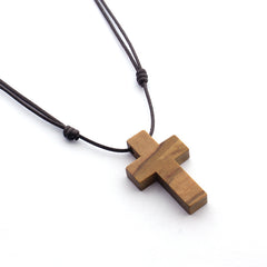 Collar CRUZ madera de olivo Tierra Santa 19x30mm